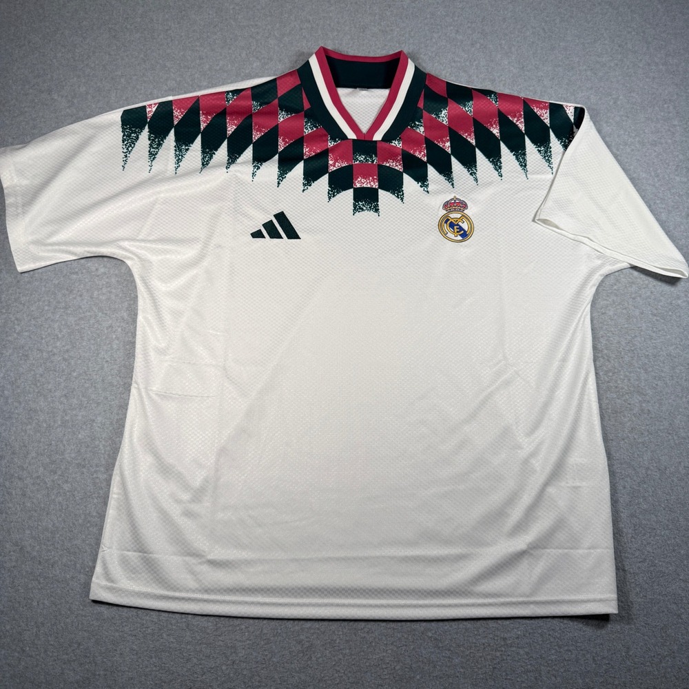 Adidas Real Madrid Street Jersey White Green Burgundy XL KG2960